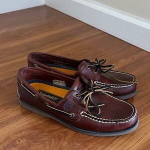 Timberland Burgundy Leather Boat Shoes